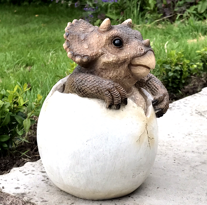Cute Triceratops Dinosaur hatching from egg ornament lovely prehistor