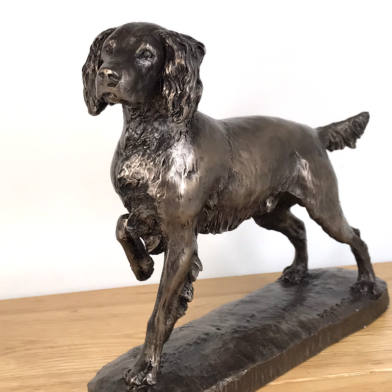 Bronze Springer Spaniel figurine by David Geenty ornament collectable sculpture