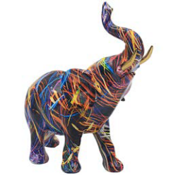 Supernova Elephant Calf ornament bright coloured home decor figurine, safari animal lover gift