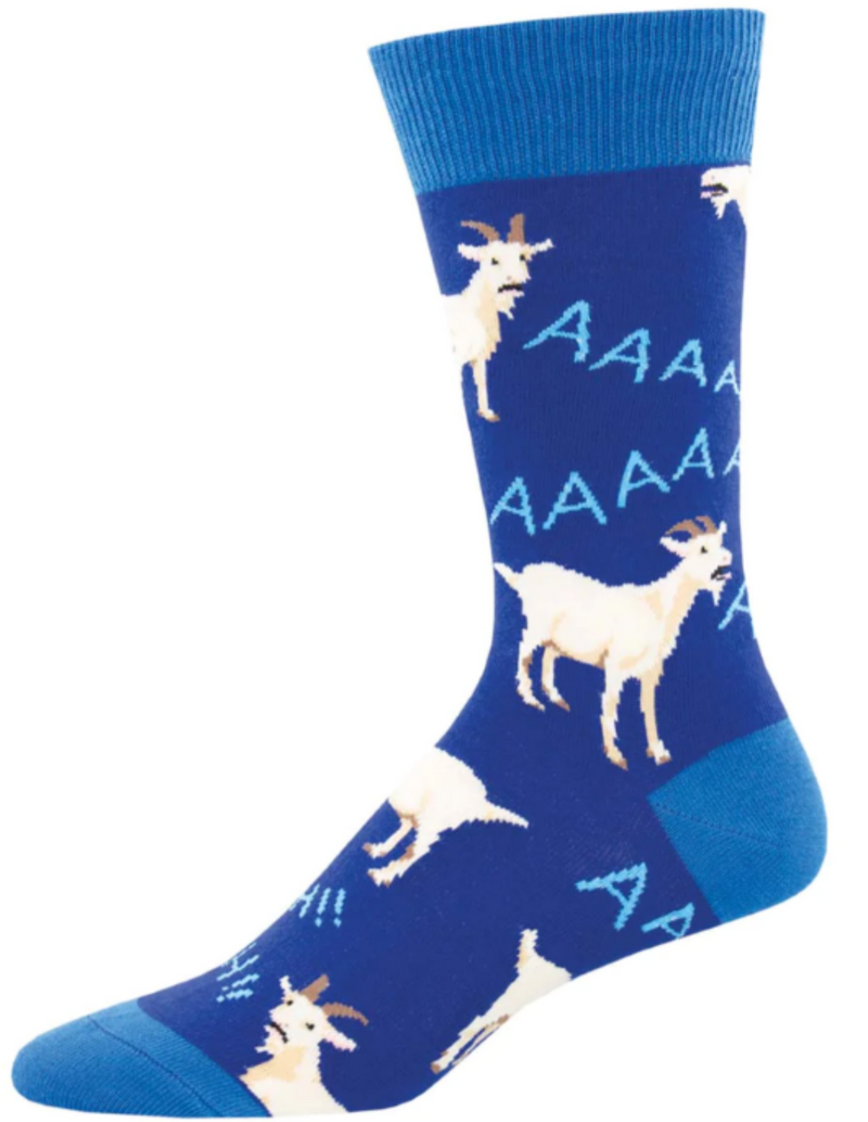 Men's Goat socks Socksmith 'Screaming Goats' design, novelty fun socks, one size, quality cotton mix