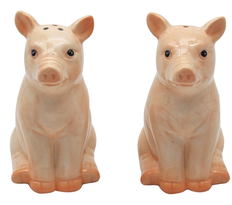 Pig design ceramic Salt & Pepper cruet set by Lesser & Pavey, boxed