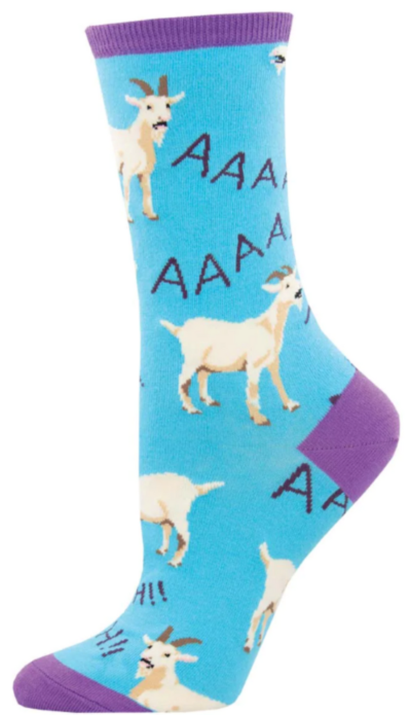 Women's Goat socks 'Screaming Goats' design by Socksmith, One Size, quality cotton mix