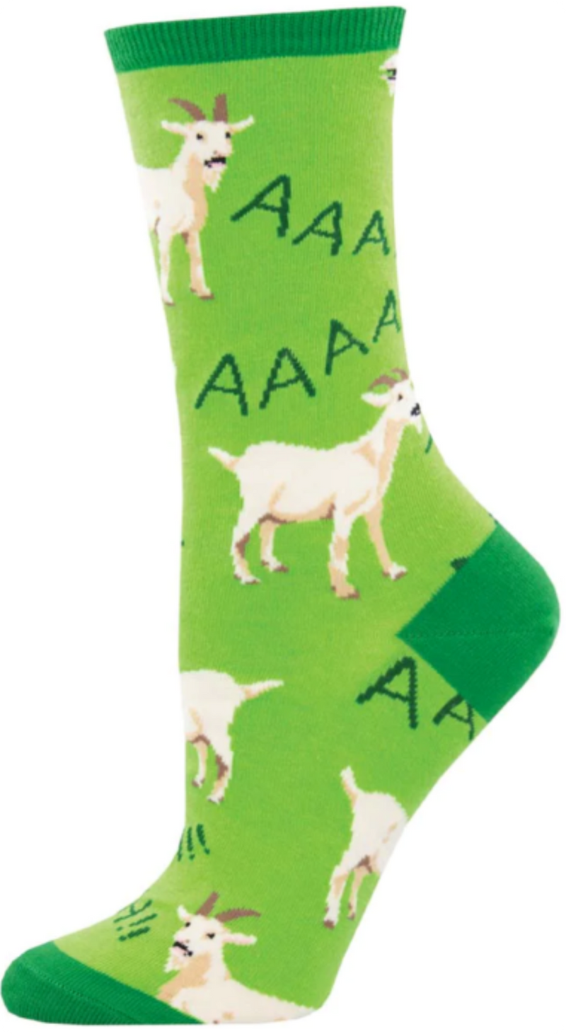 Women's Goat socks 'Screaming Goats' design by Socksmith, One Size, quality cotton mix