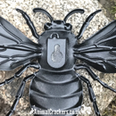 3 x TURQUOISE 18cm Metal Bees, bright colour garden decoration novelty Bee lover gift