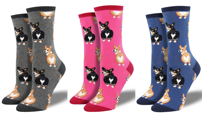 Womens Socksmith 'Corgi Butt' design socks One Size Corgi lover stocking filler