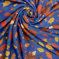 Lightweight Hedgehog Scarf With Leaves & Acorn Print