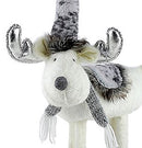 60cm Plush grey white & silver Standing Reindeer festive decoration