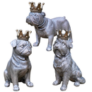 SET OF 3 Dog with gold Crown ornaments home decor Bulldog Pug Terrier lover gift