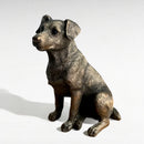Bronze Jack Russell Terrier ornament figurine, by Leonardo exclusively for Animal Crackers, in gold Leonardo gift box