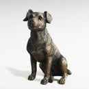 Bronze Jack Russell Terrier ornament figurine, by Leonardo exclusively for Animal Crackers, in gold Leonardo gift box