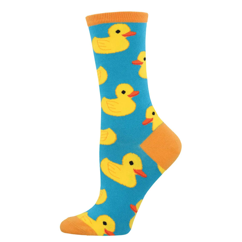 Women's duck socks Socksmith 'Rubber Ducky' design quality cotton mix novelty fun socks, one size