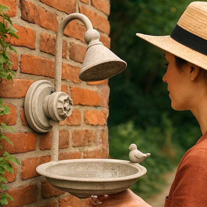 Old Shower Head Bird Bath or Feeder sturdy metal easy hang garden bird lover gift