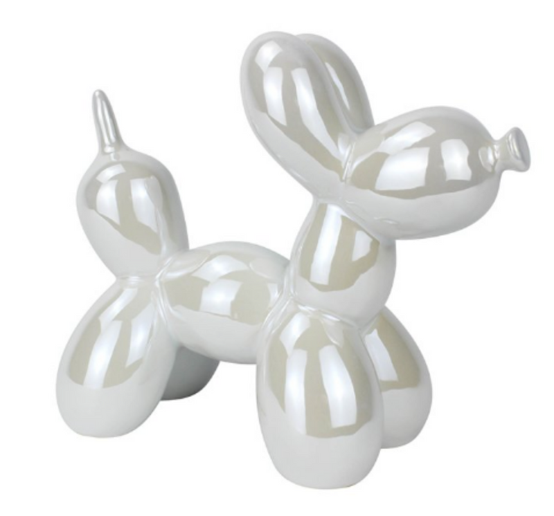 Balloon Dog figurine, shiny pearlescent finish on trend home decoration, 21cm