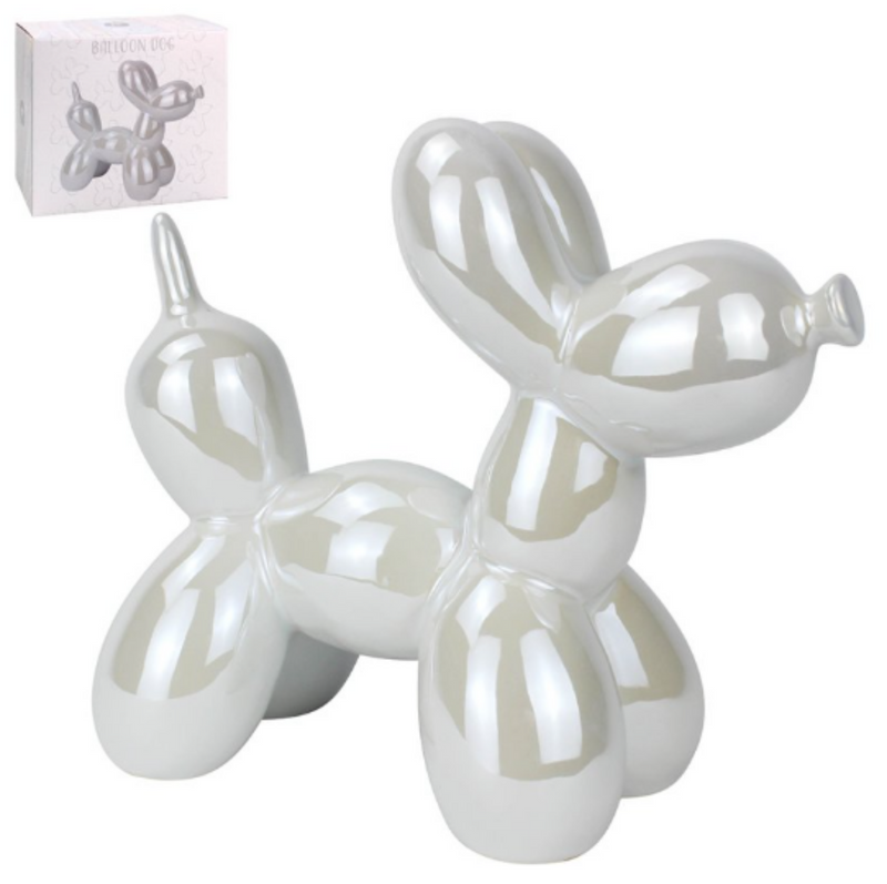 Balloon Dog figurine, shiny pearlescent finish on trend home decoration, 21cm