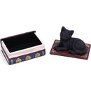 Black Cat On Witches Spell Book Figurine Witch Lover Decoration