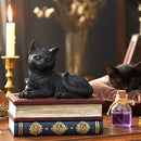Black Cat On Witches Spell Book Figurine Witch Lover Decoration