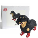 SPECIAL 'LOVE DOGS' EDITION Dachshund in Red Wellington Boots WITH HEARTS 'Welly Dog' figurine Valentine's Gift (25cm)