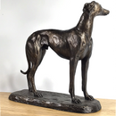 'Gus' Greyhound figurine, large bronze effect standing sculpture designed by Harriet Glen