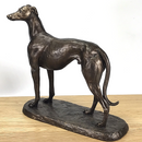 'Gus' Greyhound figurine, large bronze effect standing sculpture designed by Harriet Glen