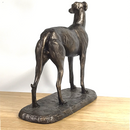 'Gus' Greyhound figurine, large bronze effect standing sculpture designed by Harriet Glen