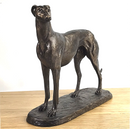 'Gus' Greyhound figurine, large bronze effect standing sculpture designed by Harriet Glen