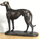 'Gus' Greyhound figurine, large bronze effect standing sculpture designed by Harriet Glen
