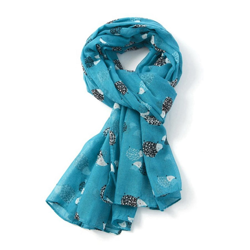 Hedgehog Scarf Ladies Lightweight Sarong style scarf in choice of colours, Hog lover gift stocking filler