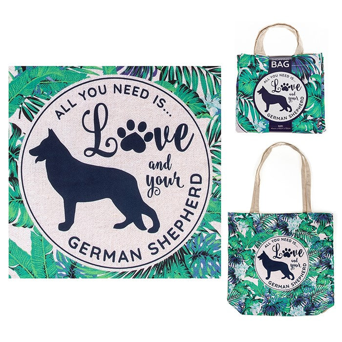 Re-usable 'All you need is love and your German Shepherd' eco bag/bag for life