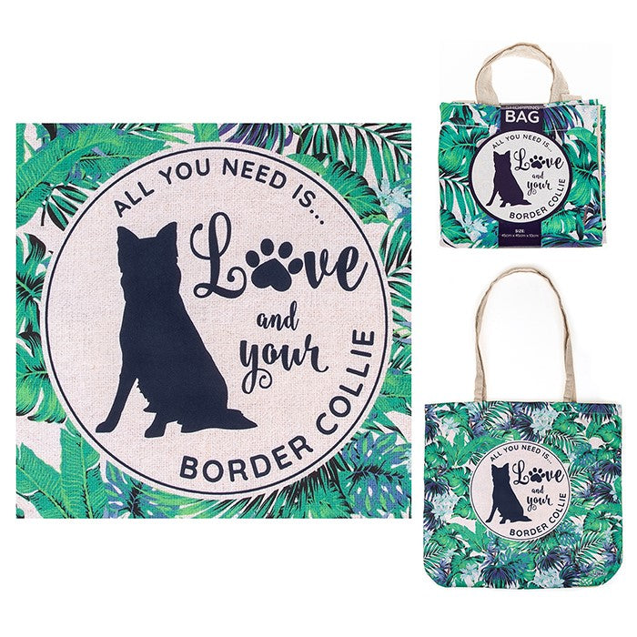 Re-usable 'All you need is love and your Border Collie' eco bag/bag for life