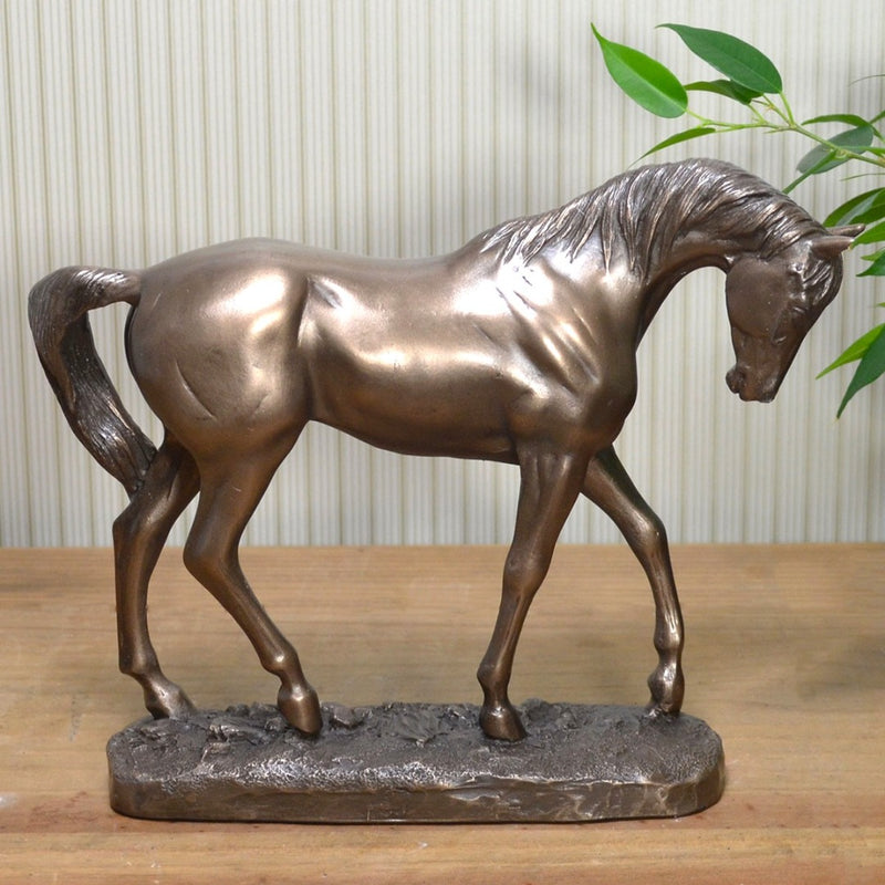 'Graceful' bronze dressage horse figurine by David Geenty, in cold cast bronze