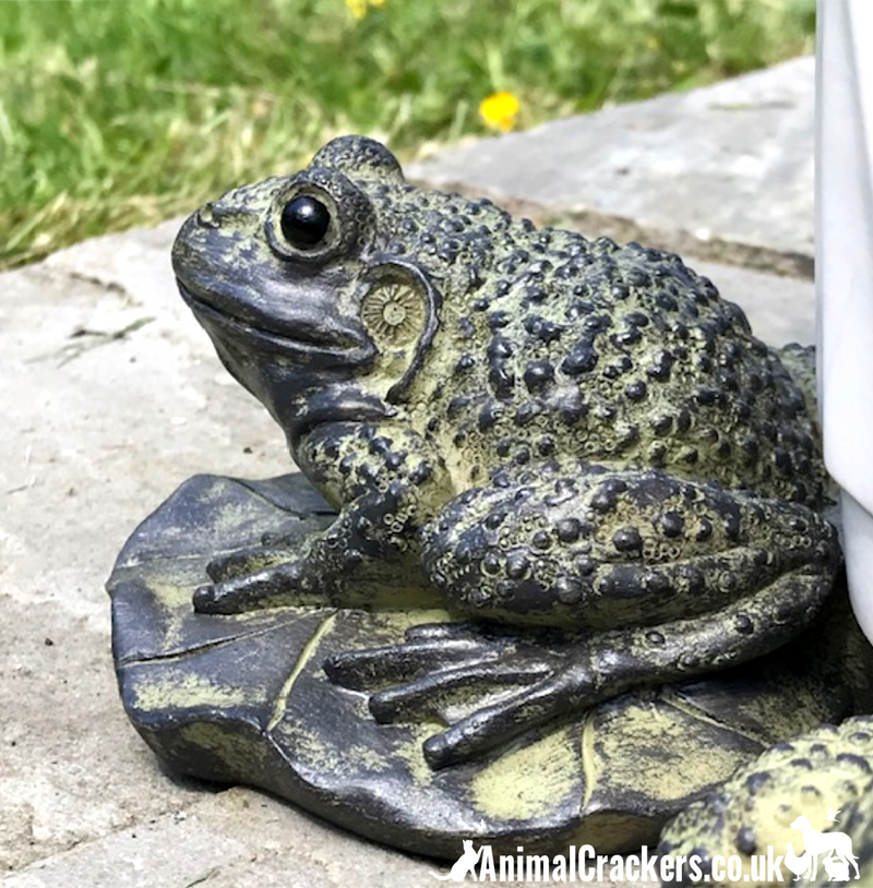 SET OF 3 quirky Frog on Lily Pad design Plant Pot Stands, novelty garden ornament