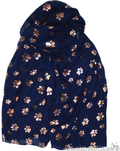 Gold foil Paw print ladies lightweight cotton mix Scarf Sarong in choice of colours, great Dog or Cat lover gift and stocking filler