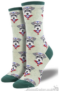 Women's Socksmith 'Snazzy Schnauzer' design socks, one size, great novelty Dog lover gift