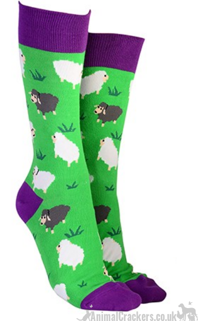 Novelty Sheep design socks from 'Sock Society' Men or Women, One Size, great Sheep lover gift stocking filler