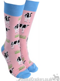 Novelty Friesian Cow design socks from 'Sock Society' Men or Women, One Size, great cow lover gift stocking filler