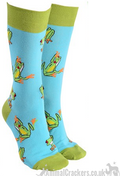 Novelty adults Frog design socks, Men or Women, One Size, Frog lover gift stocking filler