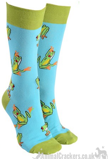 Novelty adults Frog design socks, Men or Women, One Size, Frog lover gift stocking filler