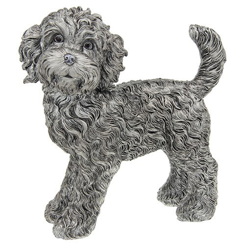 Large Silver effect standing Cockapoo figurine