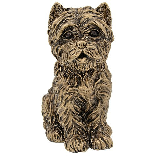 Large Bronze effect sitting West Highland Terrier figurine, Westie Dog lover gift