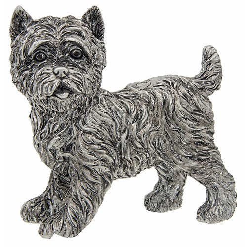 Silver standing West Highland Terrier figurine, Westie Dog lover gift