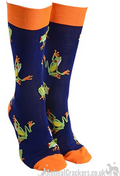 Novelty adults Frog design socks, Men or Women, One Size, Frog lover gift stocking filler