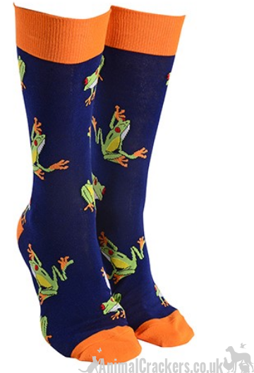 Novelty adults Frog design socks, Men or Women, One Size, Frog lover gift stocking filler