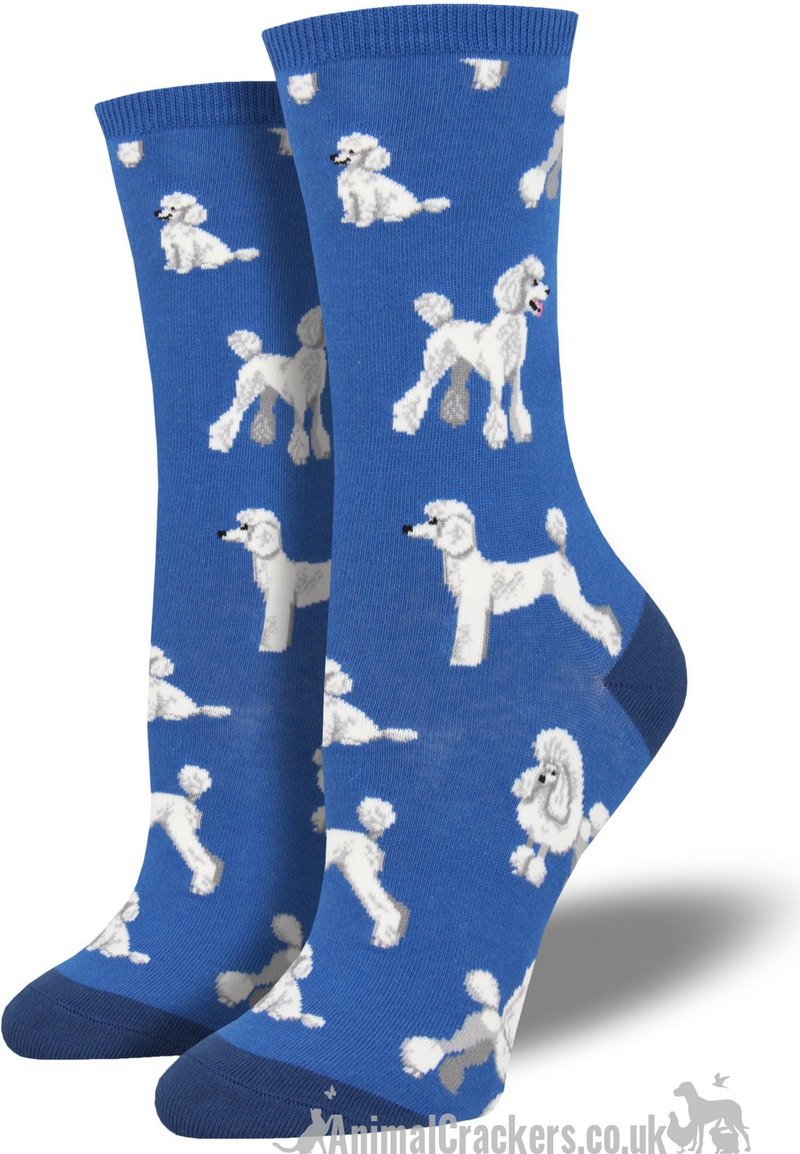 Womens Socksmith 'Oodles of Poodles' design socks in choice of colours (Pink or Blue), One Size
