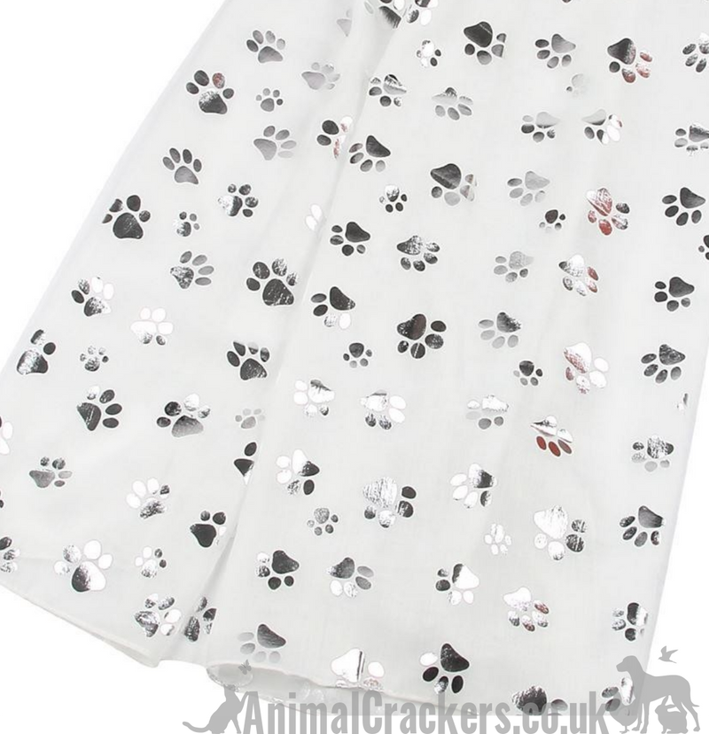 Silver foil Paw print ladies  lightweight cotton mix Scarf Sarong in choice of colours