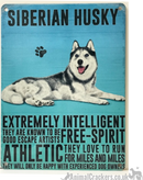 20cm Metal old style Siberian Husky breed character hanging sign plaque decor