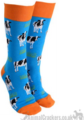 Novelty Friesian Cow design socks from 'Sock Society' Men or Women, One Size, great cow lover gift stocking filler