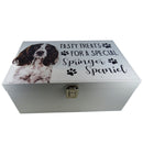 Dog Treat Box for Springer Spaniel, wooden food storage box container