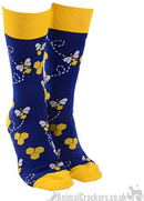 Adult BEE design socks Men Women Unisex One Size stocking filler novelty Bee lover gift