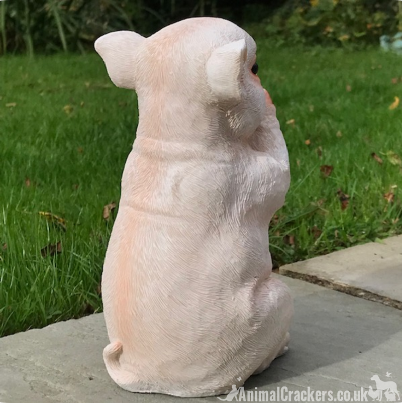 Cute Pig with removable 'Just Going Wee Wee Wee All The Way Home' sign, great novelty garden ornament and Pig lover gift