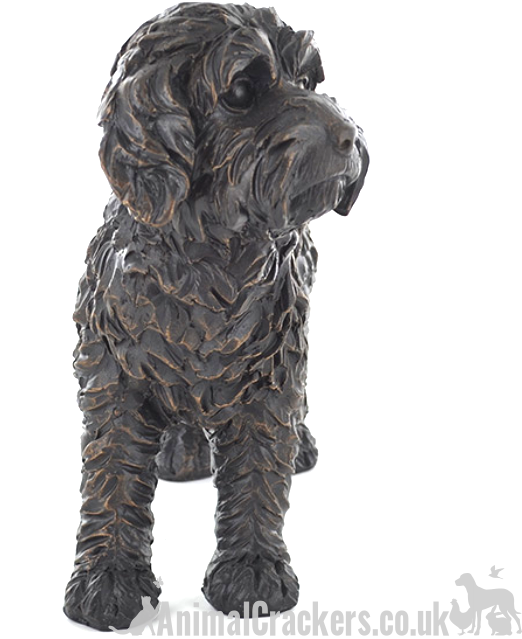 Large Cockapoo Bronze effect ornament figurine sculpture, Doodle Dog lover gift